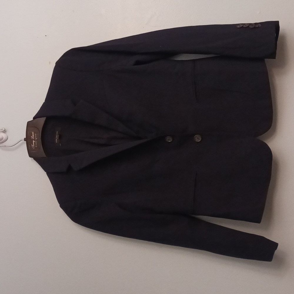 Ann Taylor size 10P women's dark navy two button jacket.